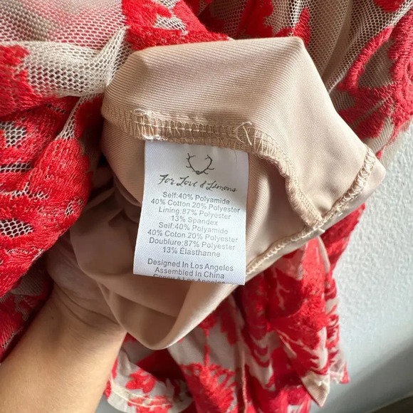 For Love & Lemons San Marcos Embroidered Red Dress - Picture 5 of 16